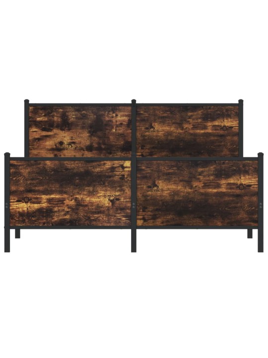 Kovový rám postele bez matrace kouřový dub 140 x 200 cm