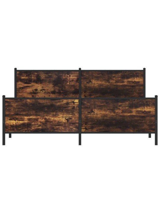 Kovový rám postele bez matrace kouřový dub 180 x 200 cm