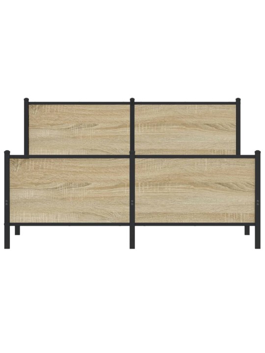 Kovový rám postele bez matrace dub sonoma 140 x 190 cm