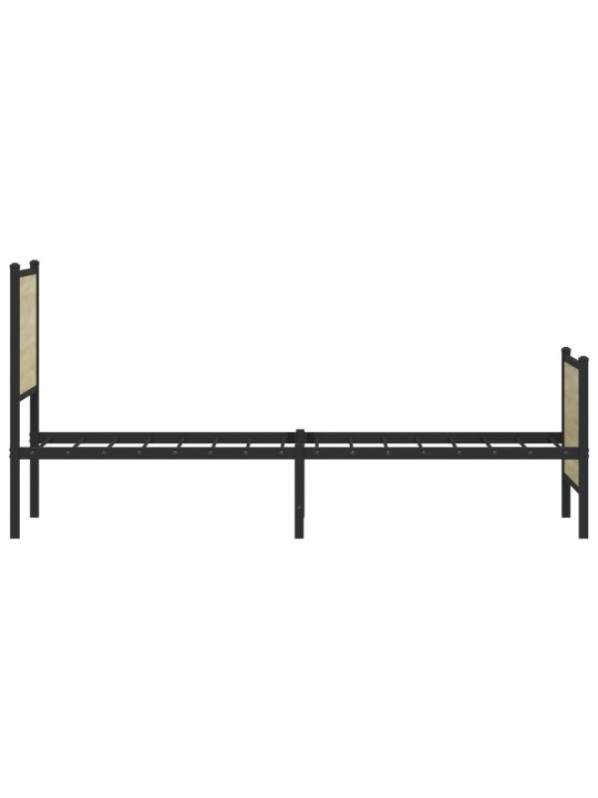 Kovový rám postele bez matrace dub sonoma 140 x 190 cm