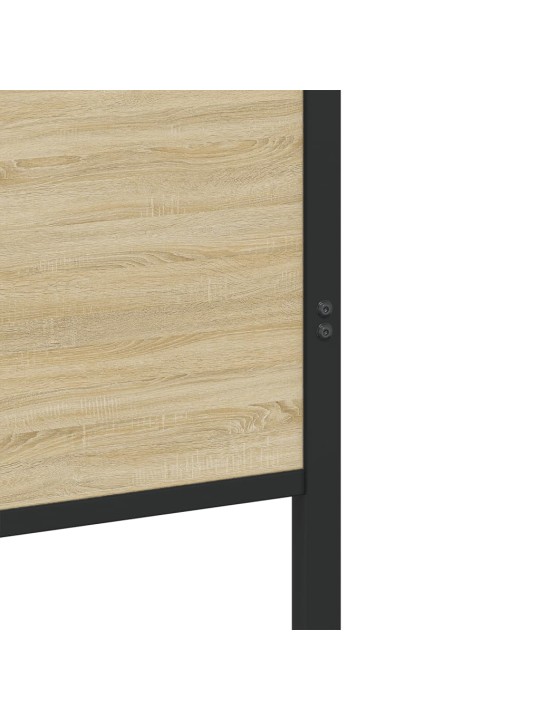 Kovový rám postele bez matrace dub sonoma 140 x 190 cm