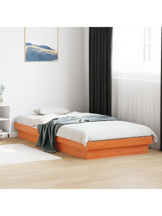 Rám postele s LED voskově hnědý 75 x 190 cm masivní borovice