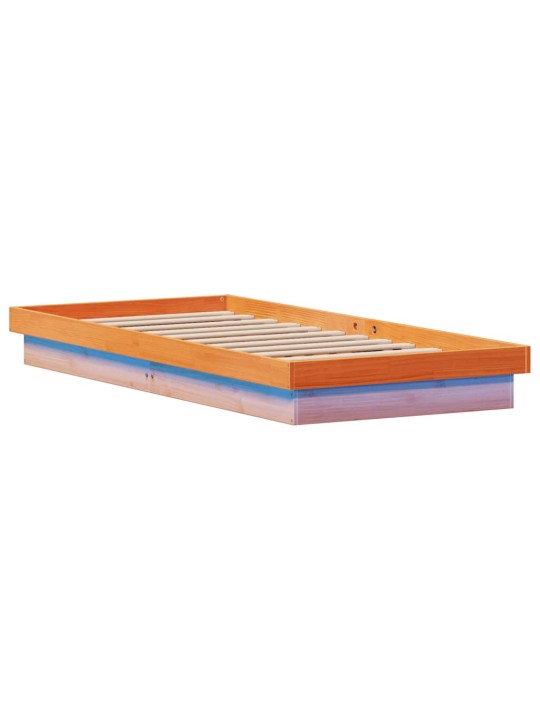 Rám postele s LED voskově hnědý 75 x 190 cm masivní borovice