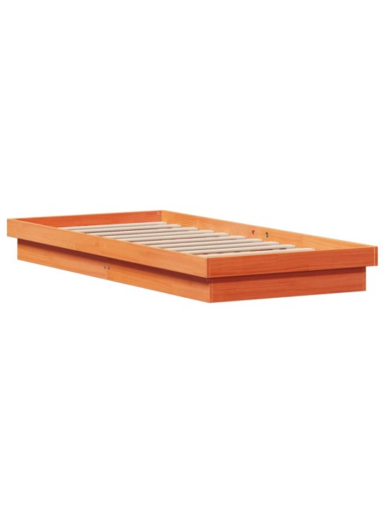 Rám postele s LED voskově hnědý 75 x 190 cm masivní borovice