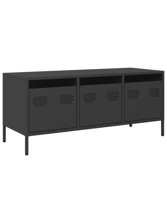 TV skříňka černá 101,5 x 39 x 43,5 cm ocel válcovaná za studena