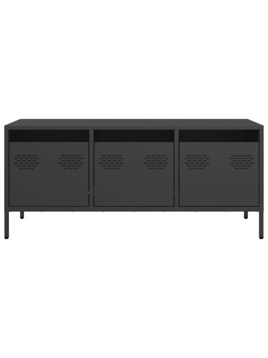 TV skříňka černá 101,5 x 39 x 43,5 cm ocel válcovaná za studena