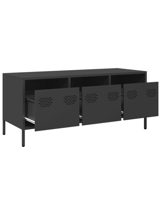 TV skříňka černá 101,5 x 39 x 43,5 cm ocel válcovaná za studena