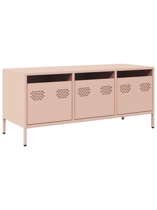 TV skříňka růžová 101,5x39x43,5 cm ocel válcovaná za studena