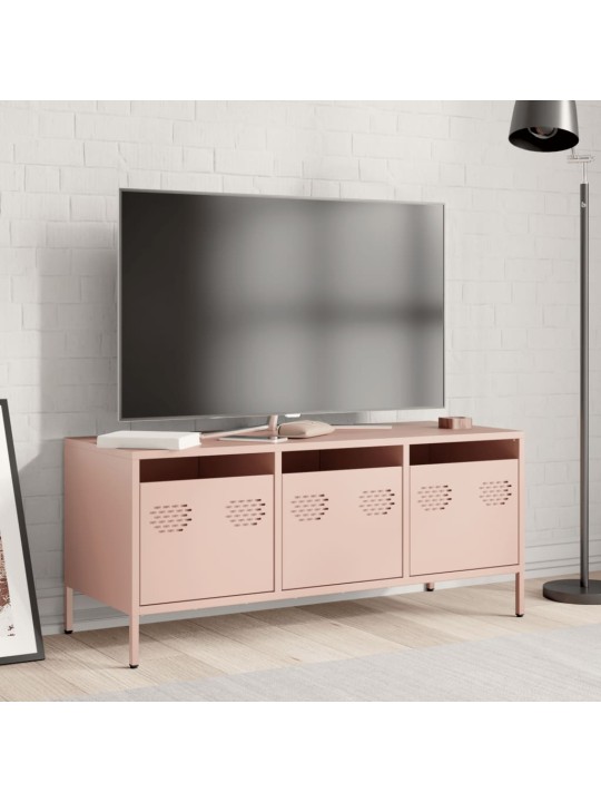 TV skříňka růžová 101,5x39x43,5 cm ocel válcovaná za studena