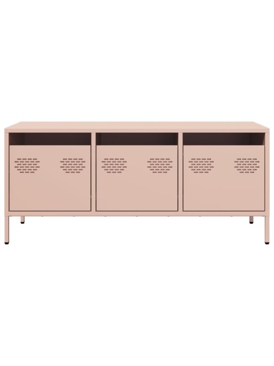 TV skříňka růžová 101,5x39x43,5 cm ocel válcovaná za studena