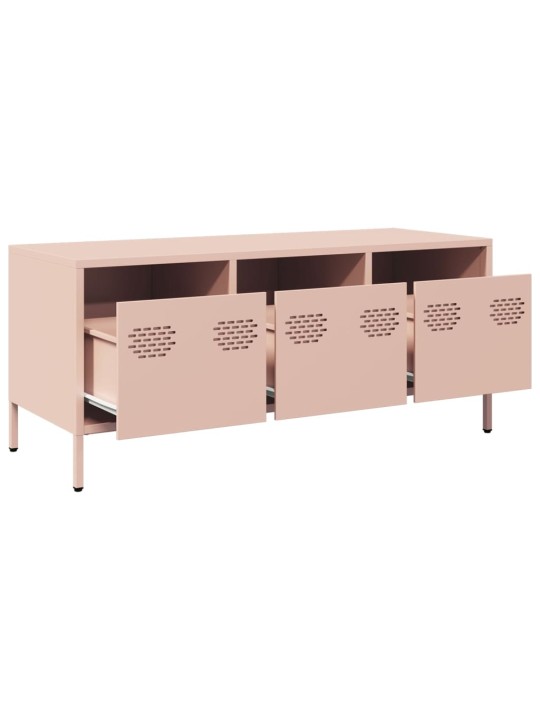 TV skříňka růžová 101,5x39x43,5 cm ocel válcovaná za studena