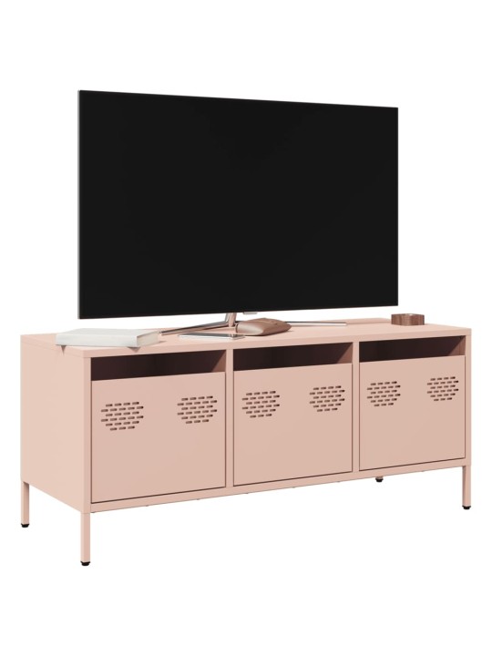 TV skříňka růžová 101,5x39x43,5 cm ocel válcovaná za studena