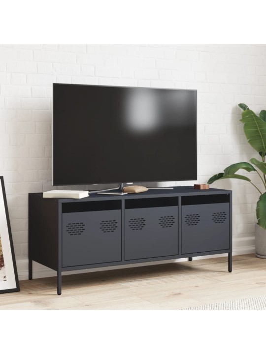 TV skříňka antracit 101,5x39x43,5 cm ocel válcovaná za studena
