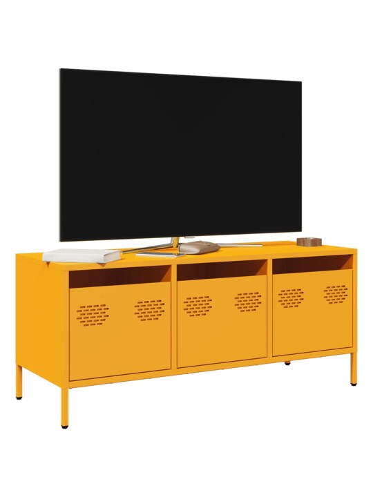 TV skříňka hořčicově žlutá 101,5 x 39 x 43,5 cm ocel