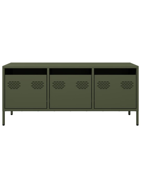 TV skříňka olivově zelená 101,5 x 39 x 43,5 cm ocel