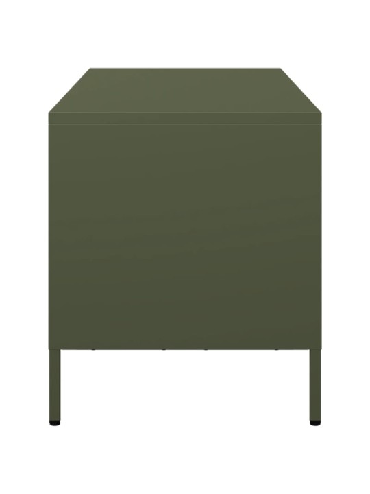 TV skříňka olivově zelená 101,5 x 39 x 43,5 cm ocel