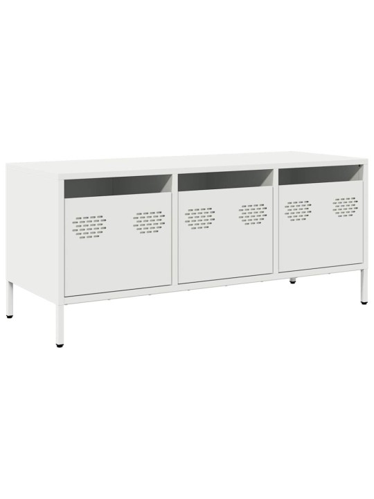 TV skříňka bílá 101,5 x 39 x 43,5 cm ocel válcovaná za studena