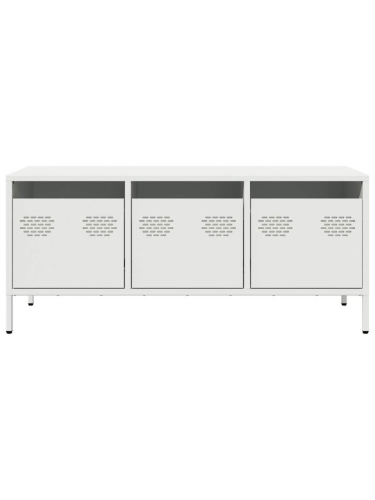 TV skříňka bílá 101,5 x 39 x 43,5 cm ocel válcovaná za studena