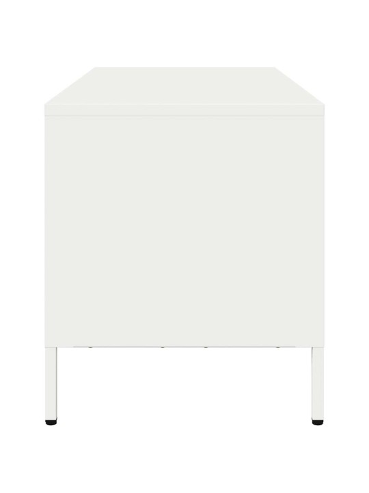 TV skříňka bílá 101,5 x 39 x 43,5 cm ocel válcovaná za studena