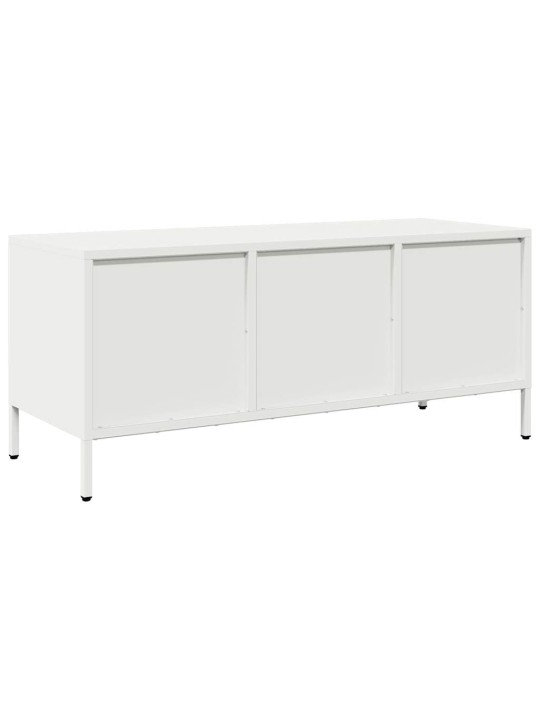 TV skříňka bílá 101,5 x 39 x 43,5 cm ocel válcovaná za studena