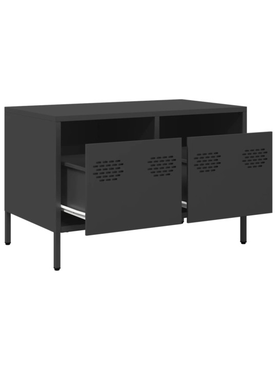TV skříňka černá 68 x 39 x 43,5 cm ocel válcovaná za studena