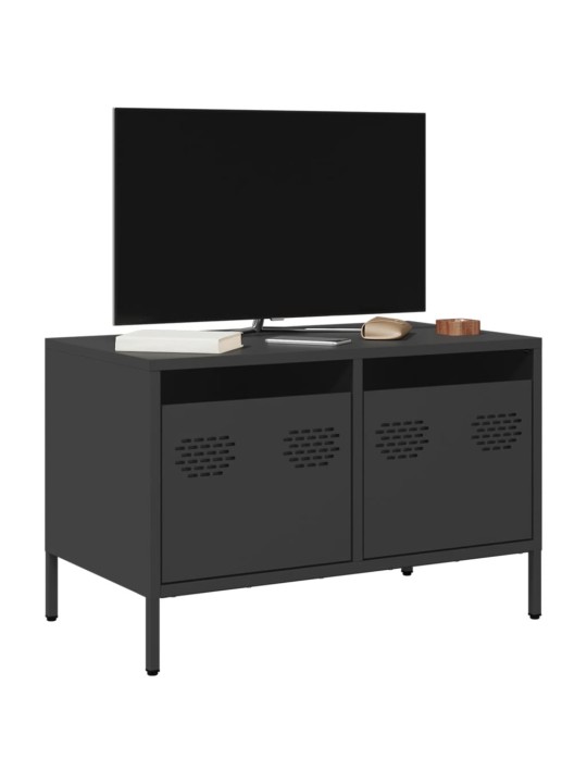 TV skříňka černá 68 x 39 x 43,5 cm ocel válcovaná za studena