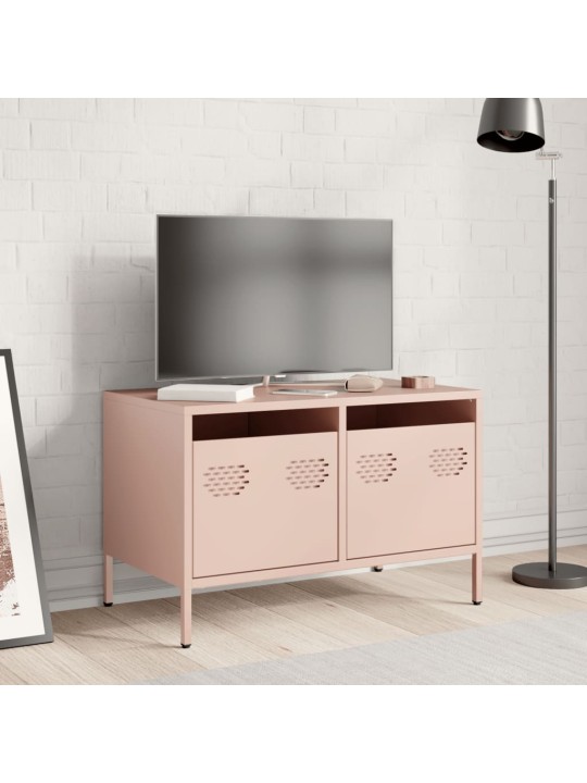 TV skříňka růžová 68 x 39 x 43,5 cm ocel válcovaná za studena