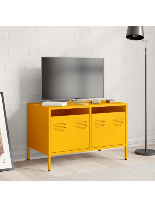 TV skříňka hořčicově žlutá 68 x 39 x 43,5 cm ocel