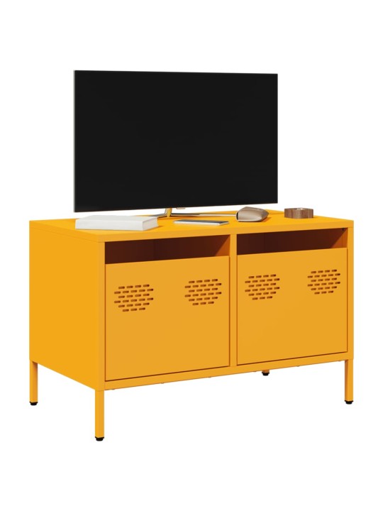 TV skříňka hořčicově žlutá 68 x 39 x 43,5 cm ocel