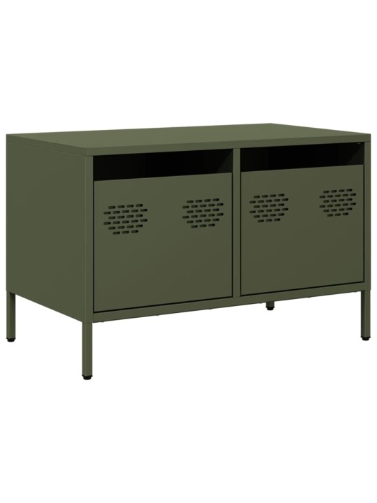TV skříňka olivově zelená 68 x 39 x 43,5 cm ocel
