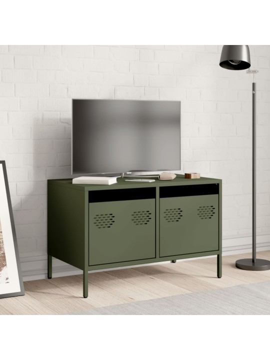 TV skříňka olivově zelená 68 x 39 x 43,5 cm ocel