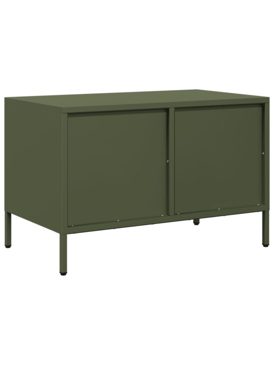 TV skříňka olivově zelená 68 x 39 x 43,5 cm ocel