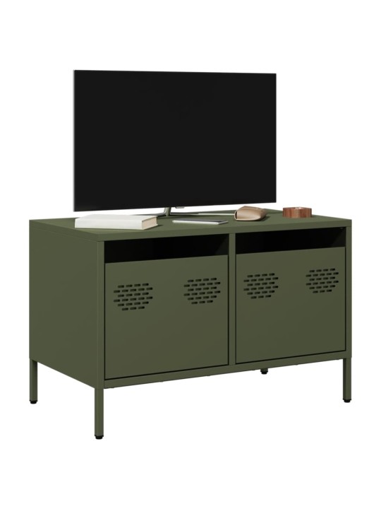 TV skříňka olivově zelená 68 x 39 x 43,5 cm ocel