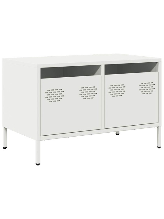 TV skříňka bílá 68 x 39 x 43,5 cm ocel válcovaná za studena