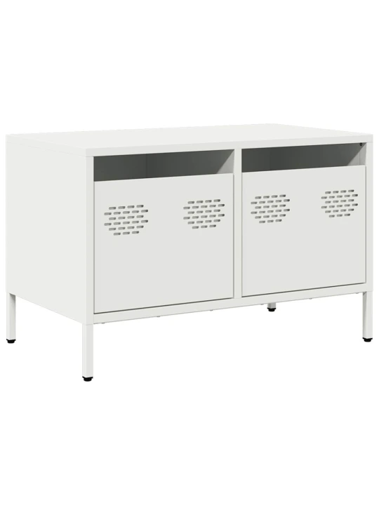 TV skříňka bílá 68 x 39 x 43,5 cm ocel válcovaná za studena