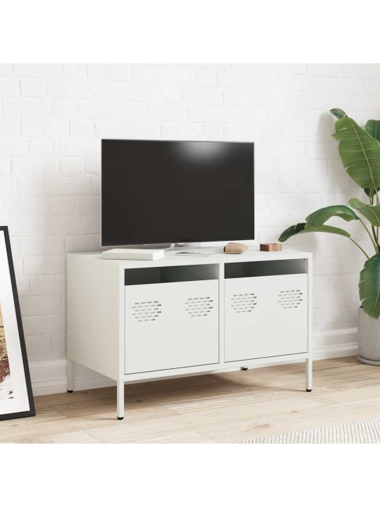 TV skříňka bílá 68 x 39 x 43,5 cm ocel válcovaná za studena