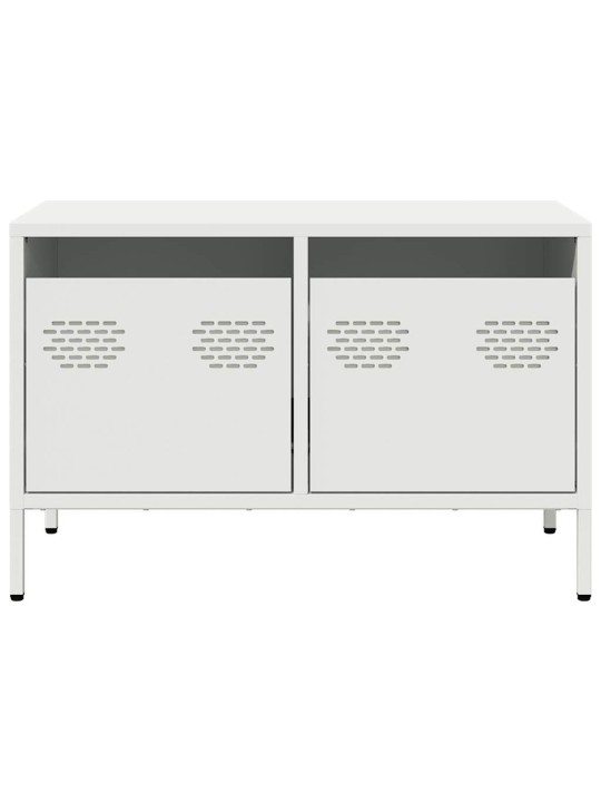 TV skříňka bílá 68 x 39 x 43,5 cm ocel válcovaná za studena