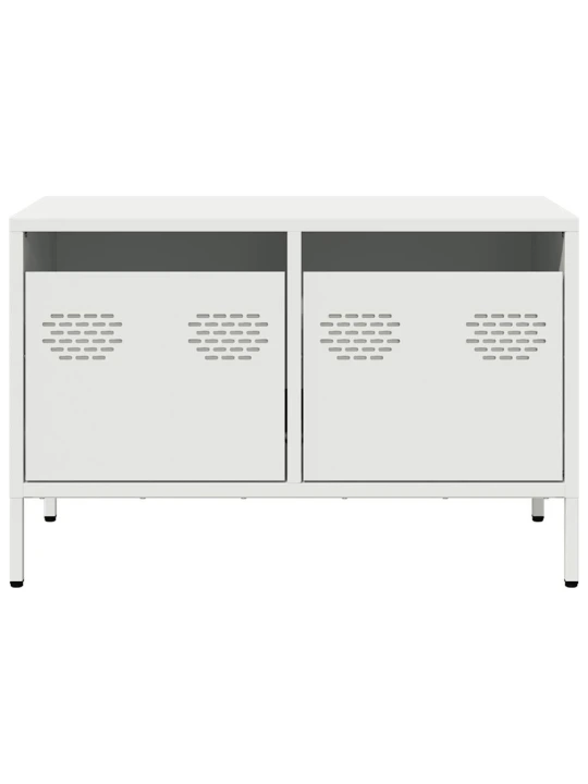 TV skříňka bílá 68 x 39 x 43,5 cm ocel válcovaná za studena