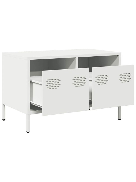 TV skříňka bílá 68 x 39 x 43,5 cm ocel válcovaná za studena