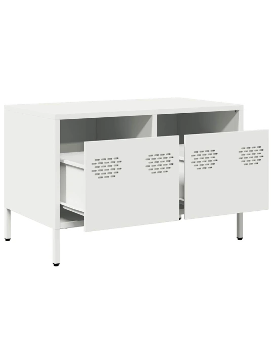 TV skříňka bílá 68 x 39 x 43,5 cm ocel válcovaná za studena