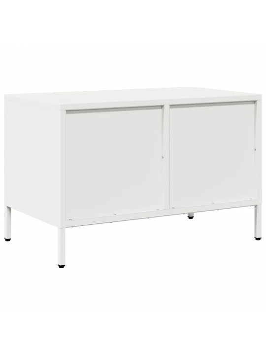 TV skříňka bílá 68 x 39 x 43,5 cm ocel válcovaná za studena