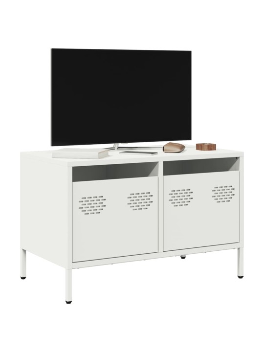 TV skříňka bílá 68 x 39 x 43,5 cm ocel válcovaná za studena