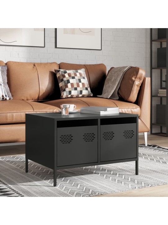 TV skříňka černá 68 x 50 x 43,5 cm ocel válcovaná za studena