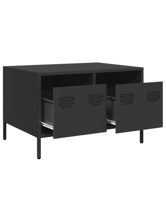 TV skříňka černá 68 x 50 x 43,5 cm ocel válcovaná za studena