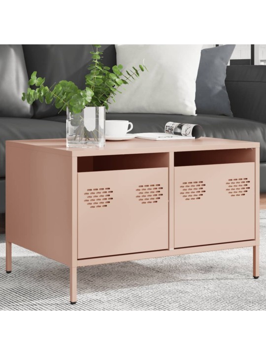 TV skříňka růžová 68 x 50 x 43,5 cm ocel válcovaná za studena