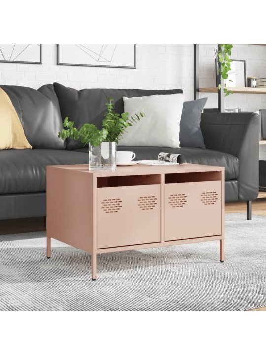 TV skříňka růžová 68 x 50 x 43,5 cm ocel válcovaná za studena