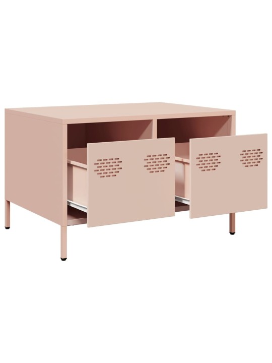 TV skříňka růžová 68 x 50 x 43,5 cm ocel válcovaná za studena