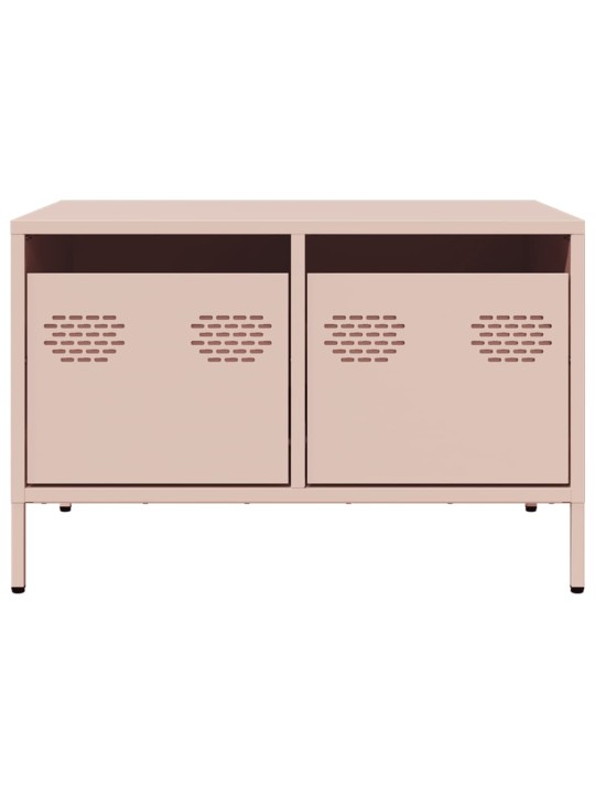 TV skříňka růžová 68 x 50 x 43,5 cm ocel válcovaná za studena