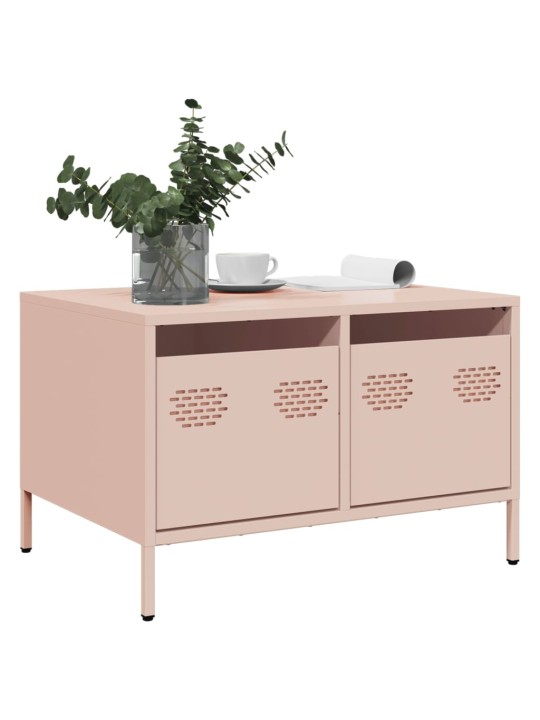 TV skříňka růžová 68 x 50 x 43,5 cm ocel válcovaná za studena