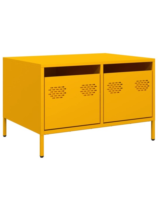 TV skříňka žlutá 68 x 50 x 43,5 cm ocel válcovaná za studena